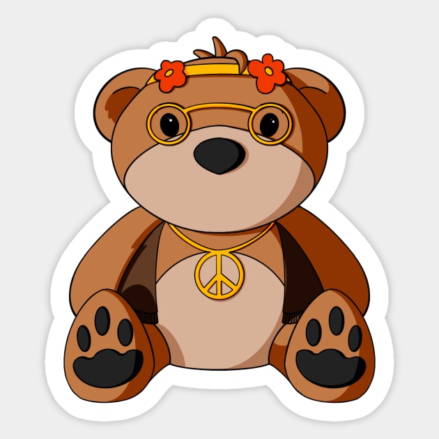 Hippy Teddy Bear Sticker by Alisha Ober Designs